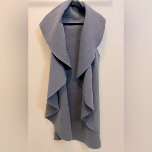 ✨SUPER UNIQUE✨ Italian wool blend waterfall collar open front vest cardigan SZ M